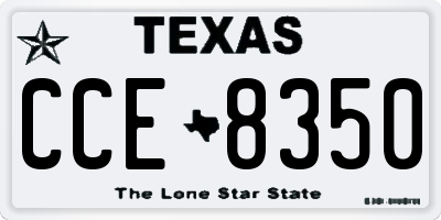 TX license plate CCE8350