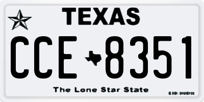 TX license plate CCE8351