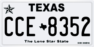 TX license plate CCE8352