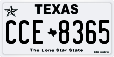 TX license plate CCE8365