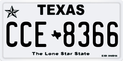 TX license plate CCE8366