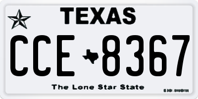 TX license plate CCE8367