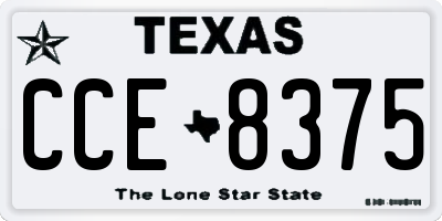 TX license plate CCE8375