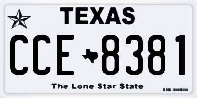 TX license plate CCE8381