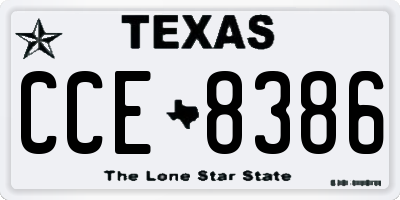 TX license plate CCE8386