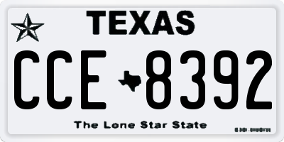 TX license plate CCE8392