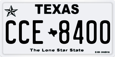 TX license plate CCE8400