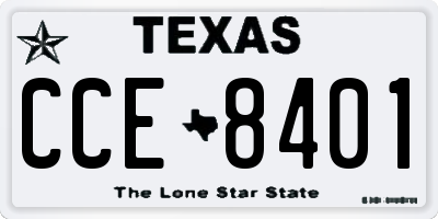 TX license plate CCE8401