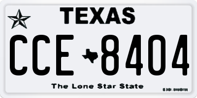 TX license plate CCE8404