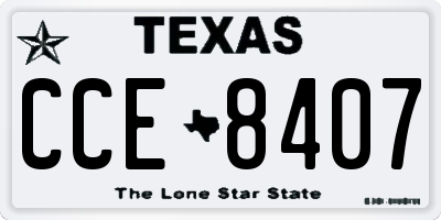 TX license plate CCE8407
