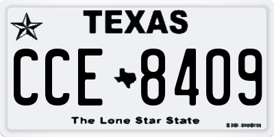 TX license plate CCE8409