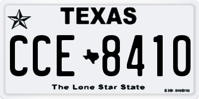 TX license plate CCE8410