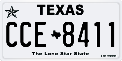 TX license plate CCE8411
