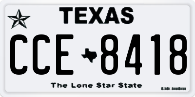 TX license plate CCE8418
