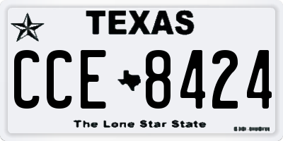 TX license plate CCE8424