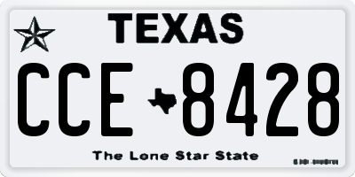 TX license plate CCE8428