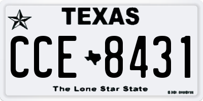 TX license plate CCE8431