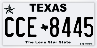 TX license plate CCE8445