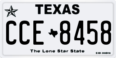 TX license plate CCE8458