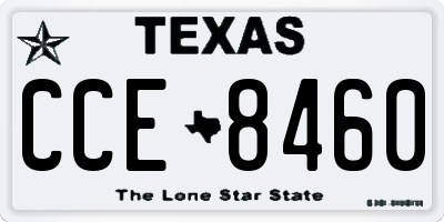 TX license plate CCE8460