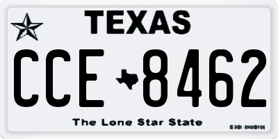 TX license plate CCE8462