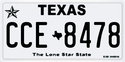 TX license plate CCE8478
