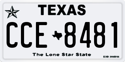 TX license plate CCE8481