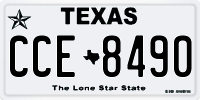 TX license plate CCE8490