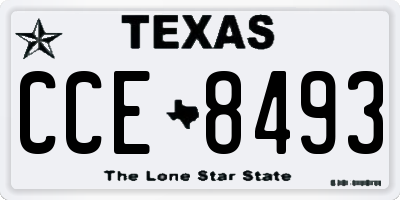 TX license plate CCE8493