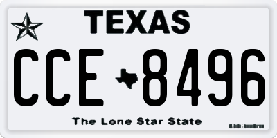 TX license plate CCE8496
