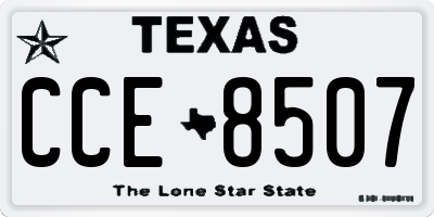 TX license plate CCE8507