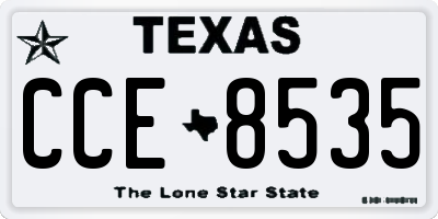 TX license plate CCE8535