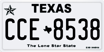 TX license plate CCE8538