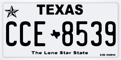 TX license plate CCE8539