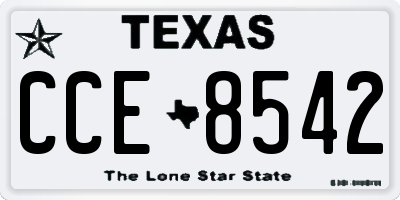 TX license plate CCE8542