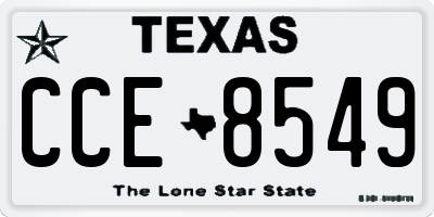 TX license plate CCE8549