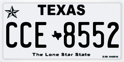 TX license plate CCE8552