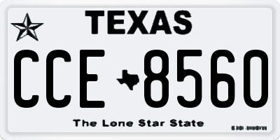 TX license plate CCE8560