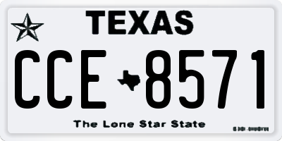 TX license plate CCE8571
