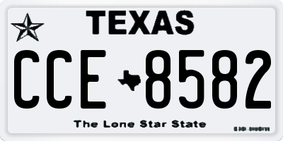 TX license plate CCE8582
