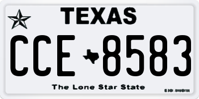 TX license plate CCE8583