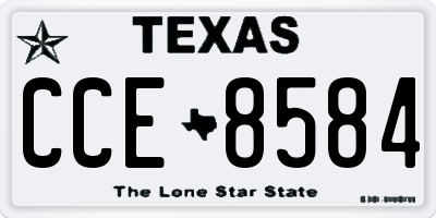 TX license plate CCE8584
