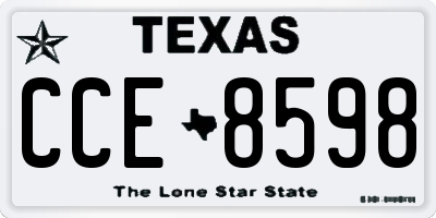 TX license plate CCE8598