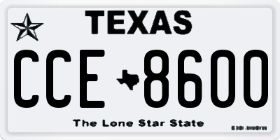 TX license plate CCE8600