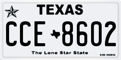 TX license plate CCE8602