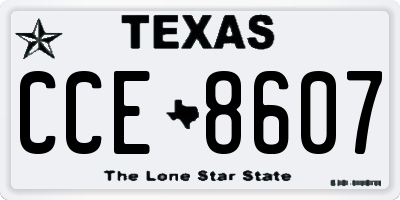 TX license plate CCE8607