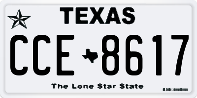 TX license plate CCE8617