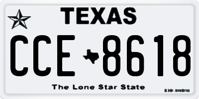 TX license plate CCE8618