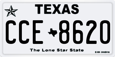 TX license plate CCE8620