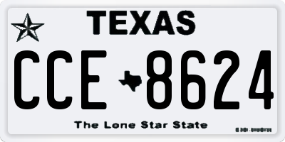 TX license plate CCE8624